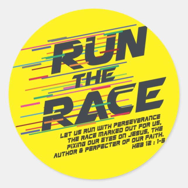 Run the Race Christian Sticker (Front)