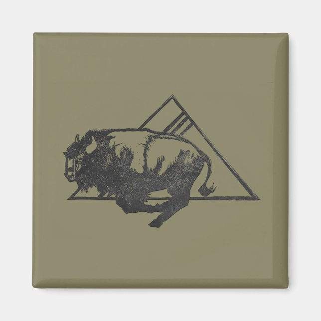 Run to the Mountains on Olive Magnet (Front)