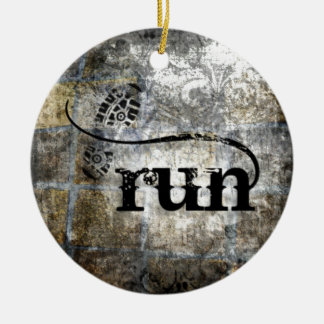 Run w/Shoe Grunge by Vetro Jewellery & Designs Ceramic Ornament