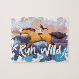 "Run Wild" Lucky Riding Spirit Watercolor Jigsaw Puzzle