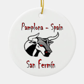 Run with bulls ceramic ornament