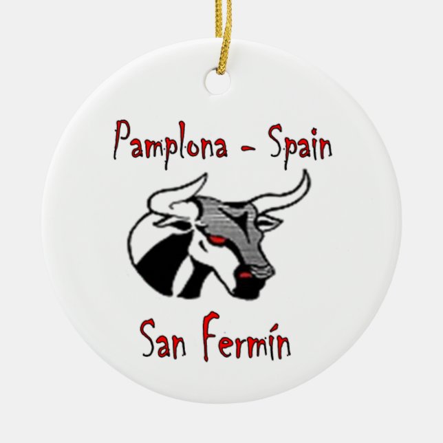 Run with bulls ceramic ornament (Front)