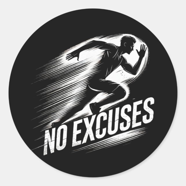 Run with Determination - No Excuses Sticker (Front)