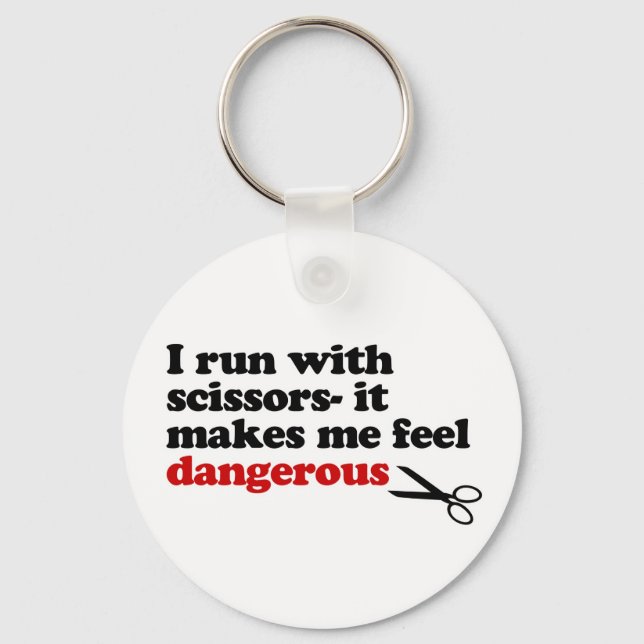 Run with Scissors Keychain (Front)
