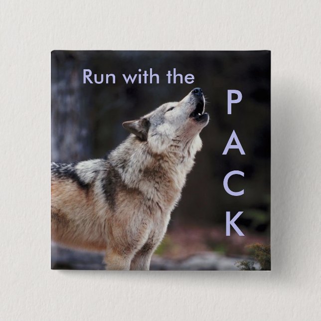 Run with the Pack 2 Inch Square Button (Front)