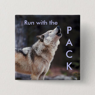 Run with the Pack 2 Inch Square Button