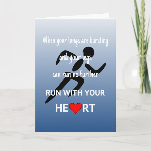 Run with your heart motivation card (Front)