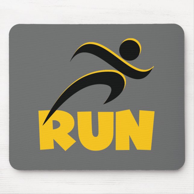 RUN Yellow Mouse Pad (Front)