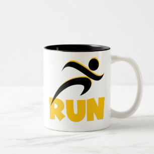 RUN Yellow Two-Tone Coffee Mug