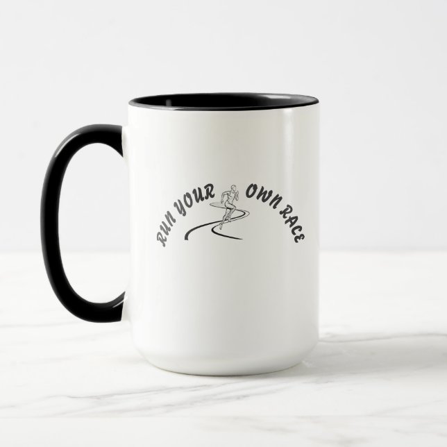 Run Your Own Race Motivational Quote Mug | Inspira (Left)