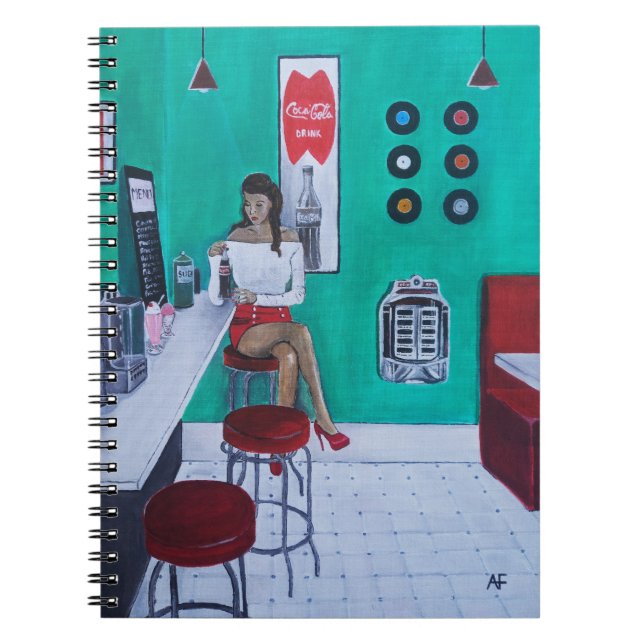 Runaround Sue Painting by Alfred Fox Notebook (Front)