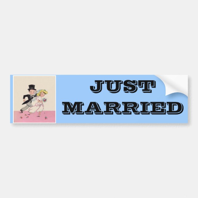 Runaway Bride & Groom Bumper Sticker (Front)