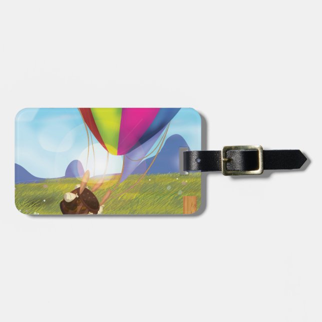 Runaway Cartoon Balloon Luggage Tag (Front Horizontal)