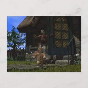 Runaway Gingerbread Man Postcard