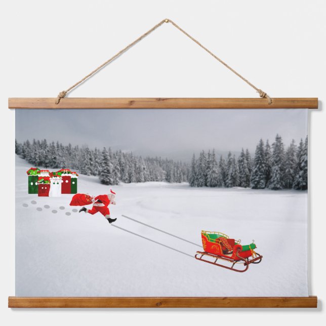 Runaway Sleigh Wall Tapestry (Front)