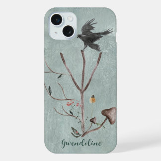 Rune Algiz With Branches And Crow iPhone 15 Plus Case