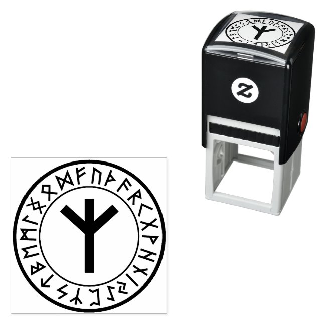 Rune Circle [15. Algiz] Self-Inking Stamp (In Situ)
