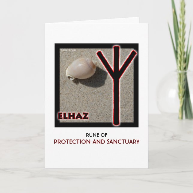 Rune Elhaz – Protection & Sanctuary - Shell Card (Front)