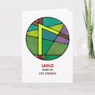 Rune Laguz - Life Energy - Art Nouveau Card