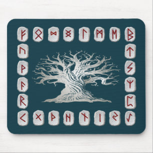 Rune Layout with World Tree Mouse Pad