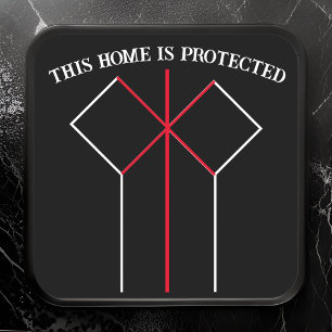 Rune Magic Home Protection Colours Symbol Square Sticker