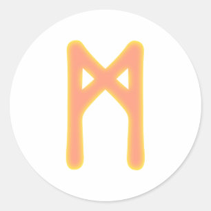 Rune Mannaz Classic Round Sticker