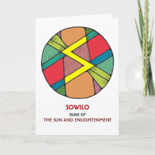 Rune Sowilo - Sun & Enlightenment - Art Nouveau Card