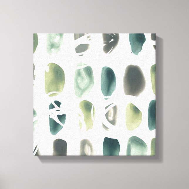 Rune Stone - Green Canvas Print (Front)