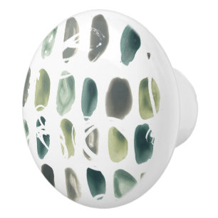 Rune Stone - Green Ceramic Knob