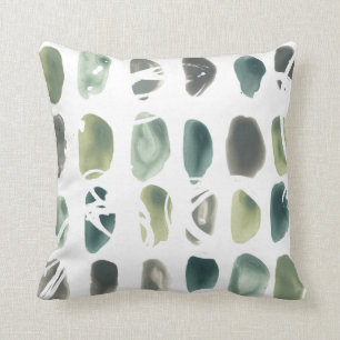 Rune Stone - Green Throw Pillow