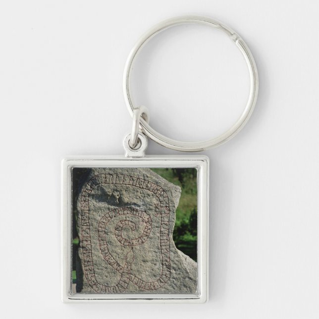 Rune stone outside Gripsholm Castle Keychain (Front)