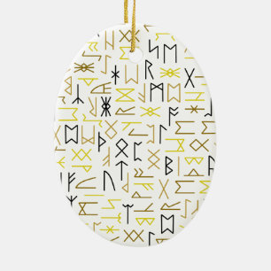Runes Ceramic Ornament