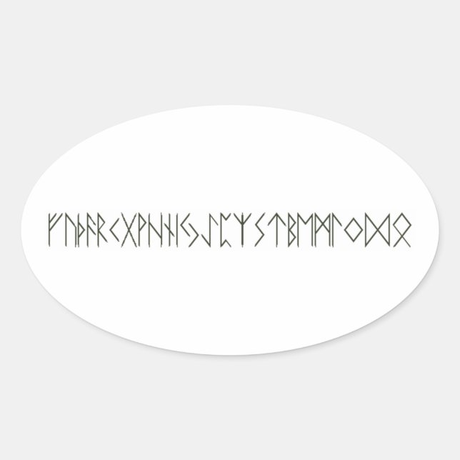 Runes Oval Sticker (Front)