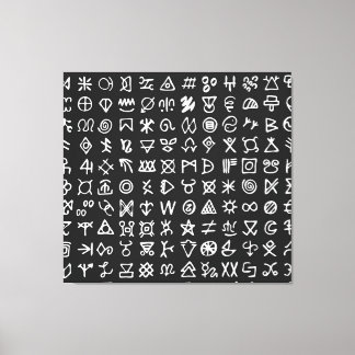 Runes symbols: ancient seamless font. canvas print
