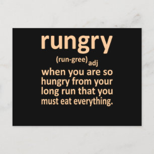 Rungry Definition Half Marathon Runner Running Gra Postcard
