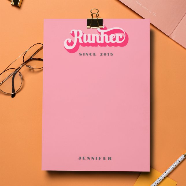 Runher Running Pink Retro Font Motivational  Post-it Notes (Creator Uploaded)