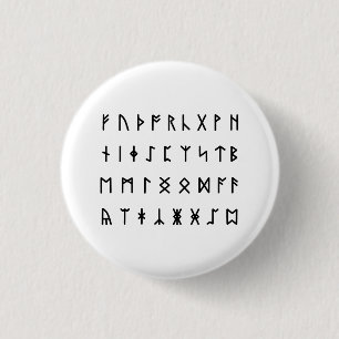 Runic Alphabet [Futhorc] 1 Inch Round Button