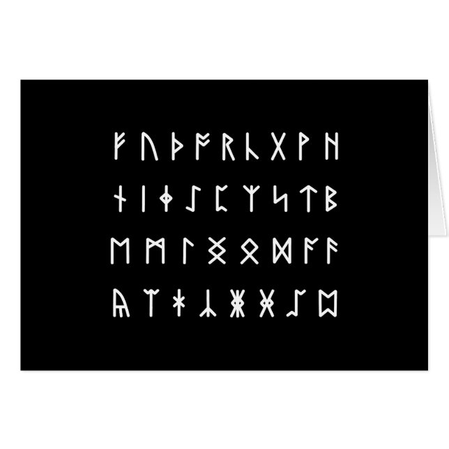Runic Alphabet [Futhorc] Greeting Card (Front Horizontal)