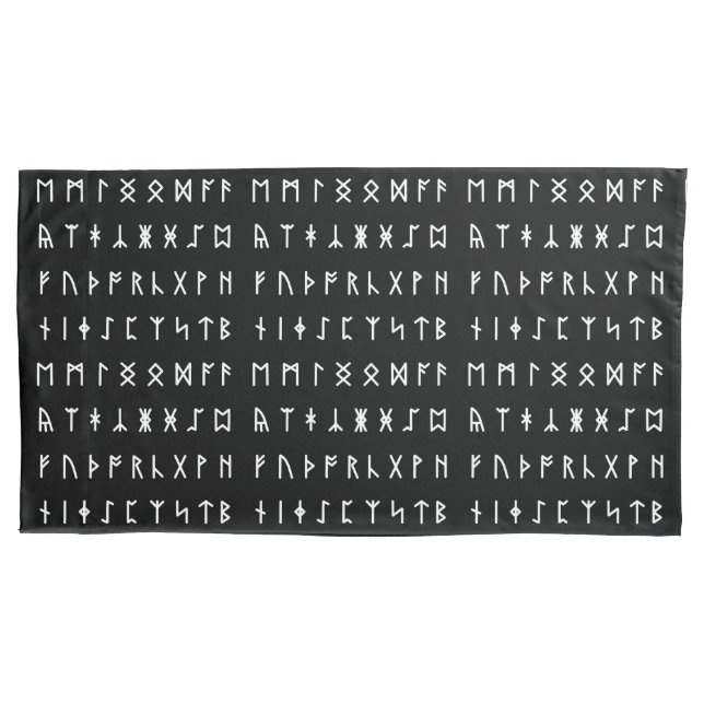 Runic Alphabet [Futhorc] Pillowcase (Front-Left)