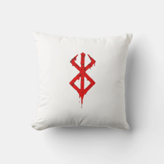 Runic Blood Symbol Throw Pillow – Bold & Mysteriou