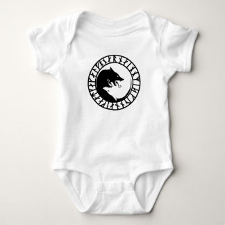 Runic Dire Wolf viking norse nordic runes Baby Bodysuit