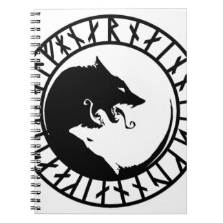 Runic Dire Wolf viking norse nordic runes Notebook