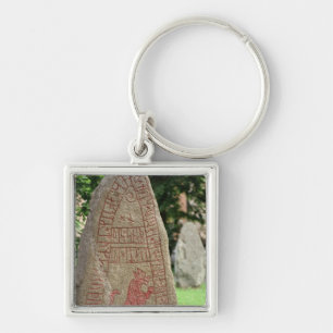 Runic stone keychain