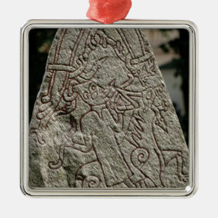 Runic stone metal ornament
