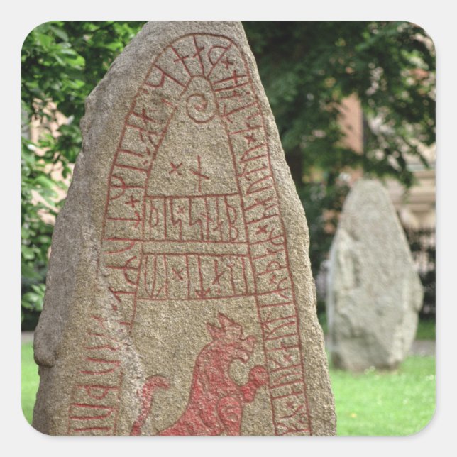 Runic stone square sticker (Front)