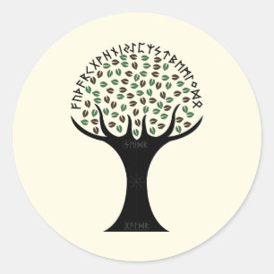 Runic Tree Sticker (Round)