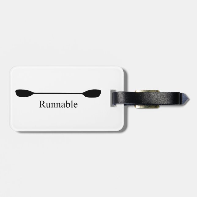 Runnable Kayak Paddle Luggage Tag (Back Horizontal)