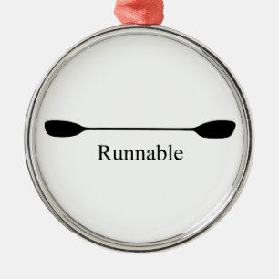 Runnable Kayak Paddle Metal Ornament