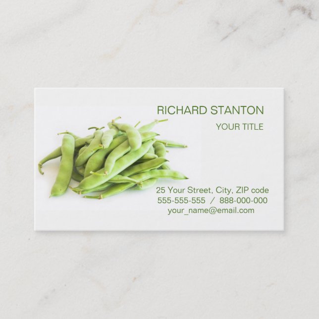 Runner beans business card (Front)