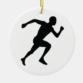 Runner Black Silhouette Shadow Ceramic Ornament